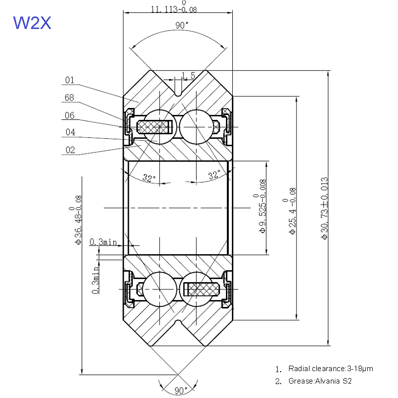 W2X BEARING 