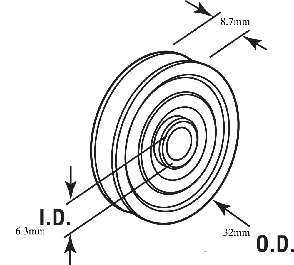 U groove bearing drawing