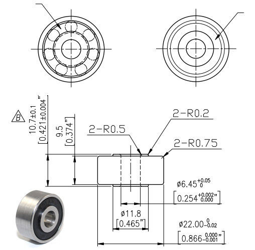 608 bearing size 